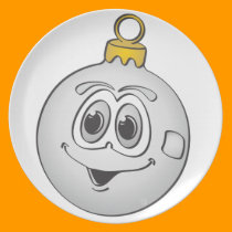 Silver Christmas Ornament Cartoon.png plates