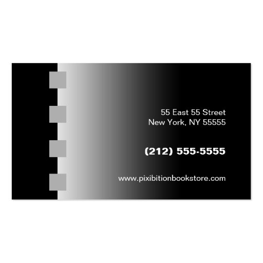 Silver Chrome Business Card BW 4 Book Store (back side)