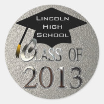 Silver Class Of 2013 Graduation Seal Sticker stickers