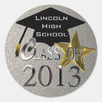 Silver Class Of 2013 Graduation Seal Sticker stickers