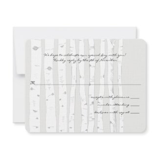 Silver Cloud Birch Tree Wedding Response Card invitation