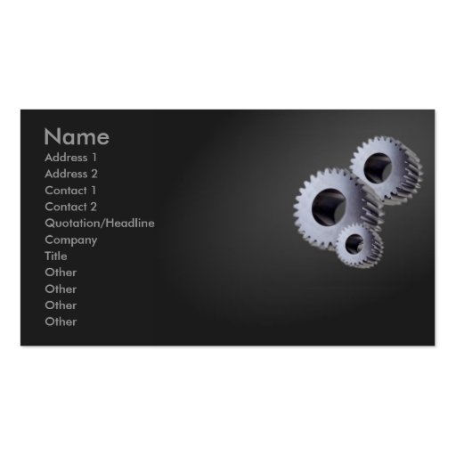 Silver Cogs Business Card (front side)