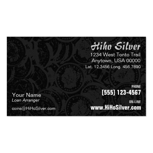 Silver Coins Business Card (front side)