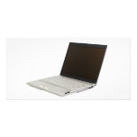 Silver colored laptop photo cards