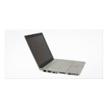 Silver colored laptop personalized photo card