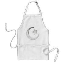 Silver Colored Star and Crescent Symbol Aprons