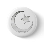 Silver Colored Star and Crescent Symbol buttons