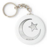 Silver Colored Star and Crescent Symbol Key Chains