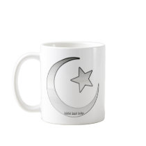 Silver Colored Star and Crescent Symbol Coffee Mug