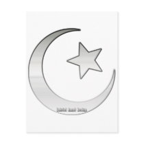 Silver Colored Star and Crescent Symbol Postcards