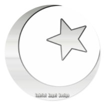 Silver Colored Star and Crescent Symbol stickers by gabrielangel Silver Colored Star and Crescent Symbol stickers