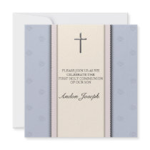 Silver Cross First Holy Communion  Invitation