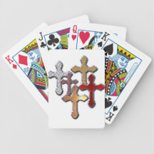 Silver Crosses Collage Various Designs Poker Deck
