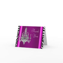 Silver Crystal Chandelier Thank You Cards