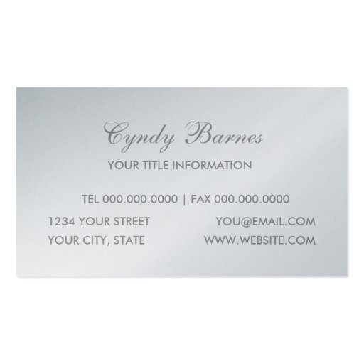 Silver Damask Business Card (back side)