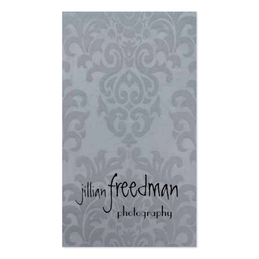 Silver Damask Business Card Templates (front side)
