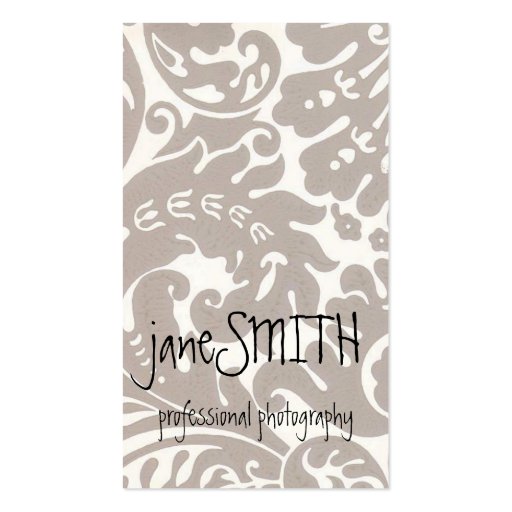 Silver Damask Business Card Templates