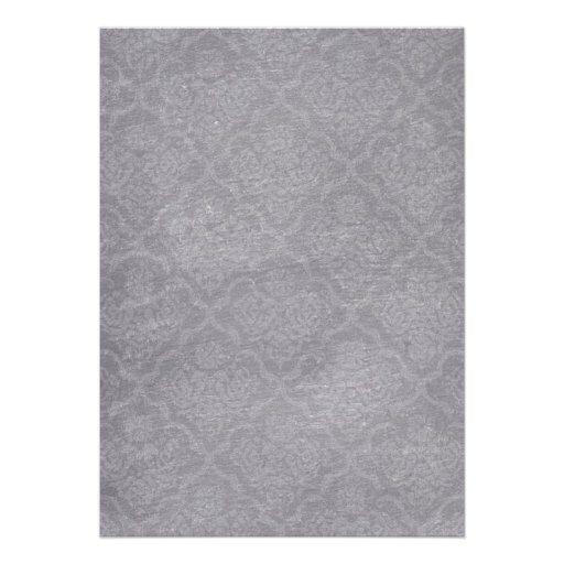Silver Damask Chalkboard Wedding Invitations