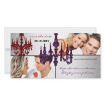 Silver Damask Chandelier Save The Date Photo Photo Cards