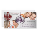 Silver Damask Chandelier Save The Date Photo Photo Greeting Card