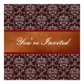 Silver Damask Invitation