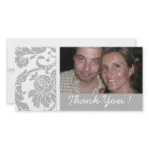 Silver Damask Photo Card photo cards by myhome71 Silver Damask Photo Card photo cards
