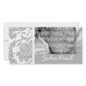 Silver Damask Photo Card photo cards by myhome71 Silver Damask Photo Card photo cards