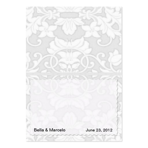 Silver Damask Place Cards Business Cards