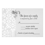 Silver Damask RSVP Cards Custom Invitations