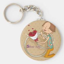 Silver day key chain