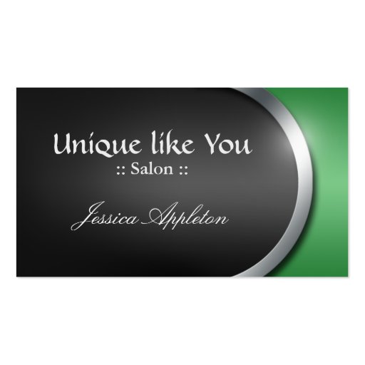 Silver-Design Curve - Green Appointment Cards Business Card Template (front side)