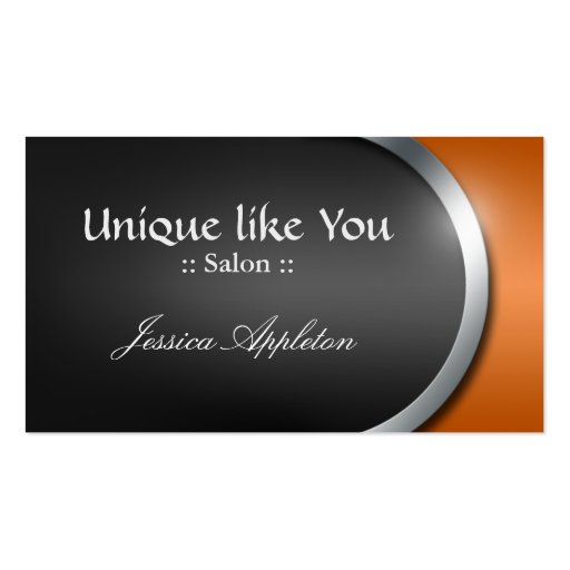 Silver-Design Curve - Orange Appointment Cards Business Card Templates (front side)