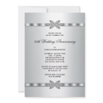 Silver Diamonds 25th Anniversary Party Invitations