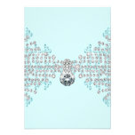 Silver Diamonds Teal Blue RSVP Party Template Personalized Invites