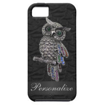 Silver & Digital Jewels Owl Black Personalized iPhone 5 Cover