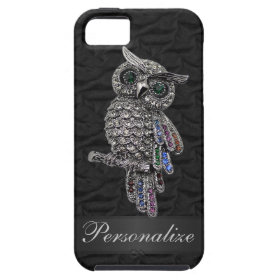 Silver & Digital Jewels Owl IMAGE Personalized iPhone 5 Covers
