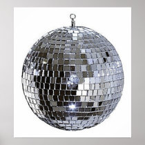 Silver Disco Ball Poster