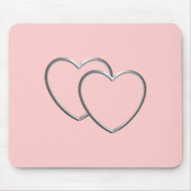 Silver Double Hearts mousepads by kokobaby Silver Double Hearts mousepads