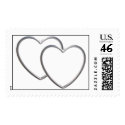 Silver Double Hearts postage