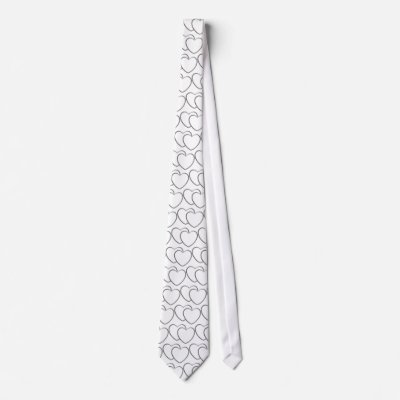 Silver Double Hearts Necktie by kokobaby