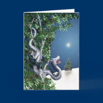 Silver Dragon Christmas Card by LisaKonrad Silver Dragon Christmas Card
