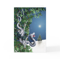 Silver Dragon Christmas Card