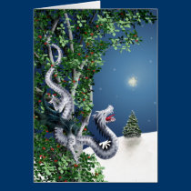 Silver Dragon Christmas Card cards