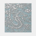 Silver Dragon on Aqua Blue Leather Texture notepads