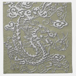 Silver Dragon on Khaki Leather Texture napkins