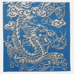 Silver Dragon on lapis Blue Leather Texture napkins
