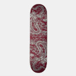 Silver Dragon on Red Wine Leather Texture skateboards