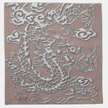 Silver Dragon on Taupe Leather Texture napkins