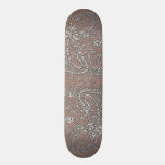 Silver Dragon on Taupe Leather Texture skateboards