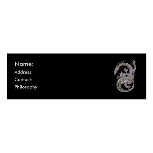 Silver Dragon Profile Cards Business Card Templates (front side)
